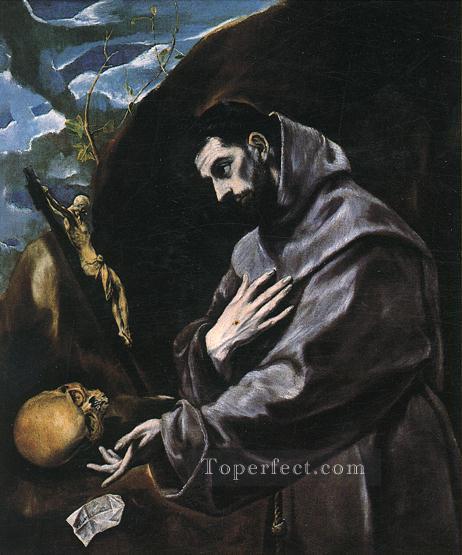 St Francis Praying 1580 Mannerism Spanish Renaissance El Greco Oil Paintings